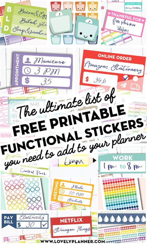 Free Printable Functional Stickers For Your Planner Or Bullet