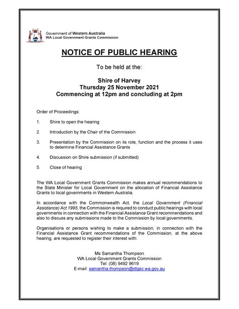 Notice Of Public Hearing Have Your Say