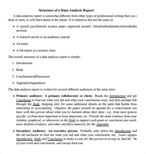 Analytical Report Template 3 Templates Example