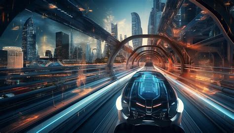 Premium Photo Futuristic Travel At The Speed Of Light Time Travel