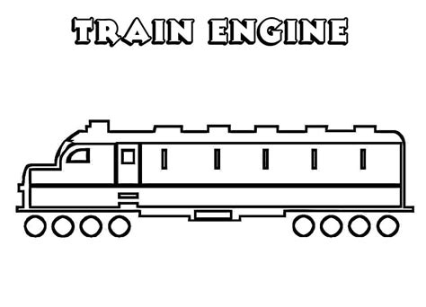 Easy Train Engine Coloring Page - Free Printable Coloring Pages for Kids