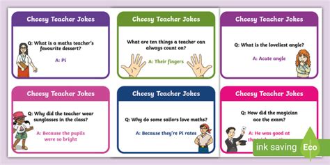 Free Cheesy Teacher Jokes Flashcards Teacher Made