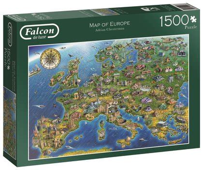 Puzzle 1500 El FALCON Ilustrowana Mapa Europy Teraz GRY Planszowe