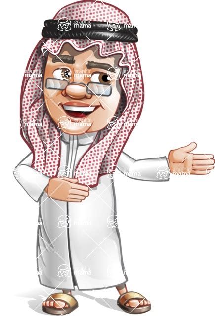 Saudi Arab Man Cartoon Vector Character Show 2 Graphicmama