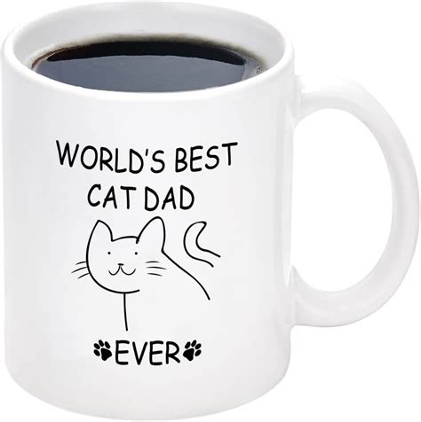 Cortunex Funny Cat Lover Ts Black Coffee Mug 11 Oz Ceramic For Dad Birthday