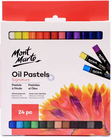 Buy Mont Marte Oil Pastels Signature 24pc 24 Assorted Colors Vibrant