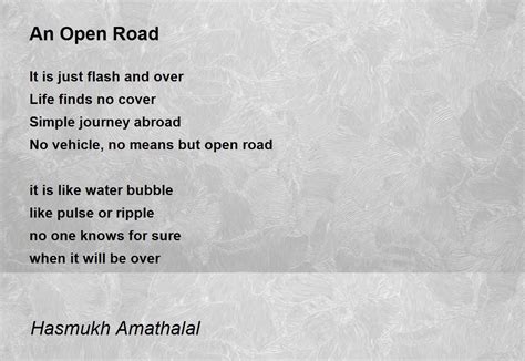 An Open Road - An Open Road Poem by Mehta Hasmukh Amathaal