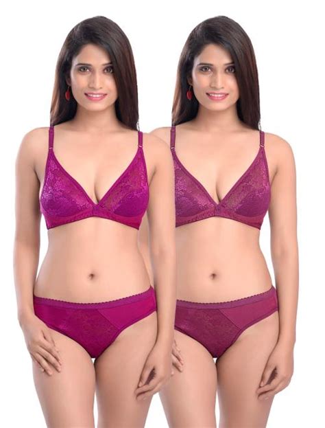 Buy Aamarsh Women Cotton Bra Panty Set For Lingerie Set Pack Of 2