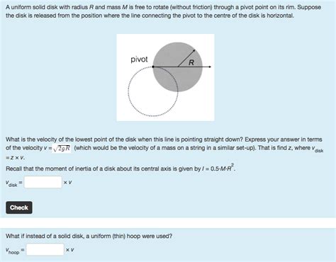 Solved A Uniform Solid Disk With Radius R And Mass M Is Free Chegg