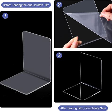 16 sujetalibros de acrílico transparente con extremos de libro para