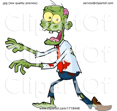 Cartoon Walking Zombie By Hit Toon 1719448