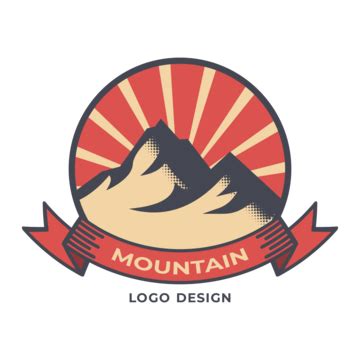 Vintage Badge Mountain Logo Retro Design For Emblem Vector Mountain