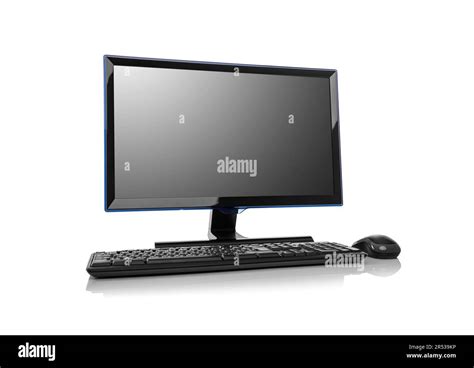 desktop computer isolated  white background stock photo alamy