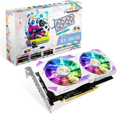 ARDIYES Tarjetas gráficas RX 580 8G con ventiladores RGB tarjeta GPU