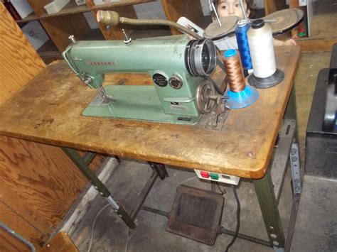 3 industrial Sewing Machines with Table and Motor Complete. - Old/Sold ...