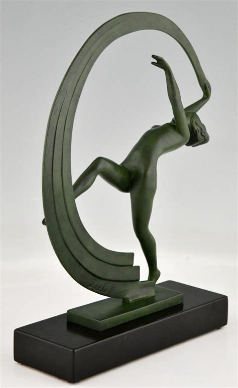 Art Deco Sculpture Nude Scarf Dancer Bacchanale Deconamic