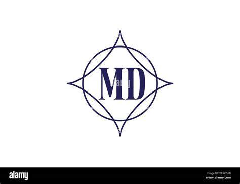 Initial Monogram Letter M D Logo Design Vector Template M D Letter