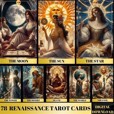 Tarot Cards Deck Renaissance Theme Tarot Cards Printable Oracle