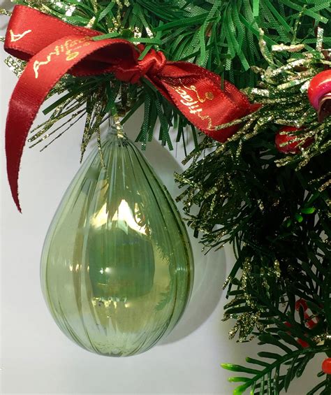 Swirl Straight Egg Ornament M ~ Green Artifactually