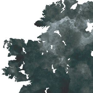 Ireland Map Watercolour Print Watercolor Map Art Ireland Map Poster