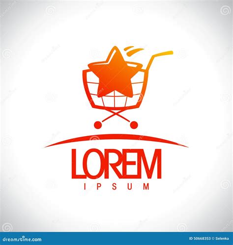 Supermarket Shopping Cart Logo Template. Stock Vector - Illustration of ...