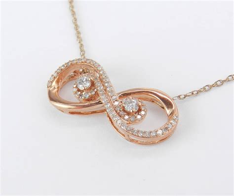 Infinity Necklace Rose Gold Diamond Pendant Infinity Diamond Pendant