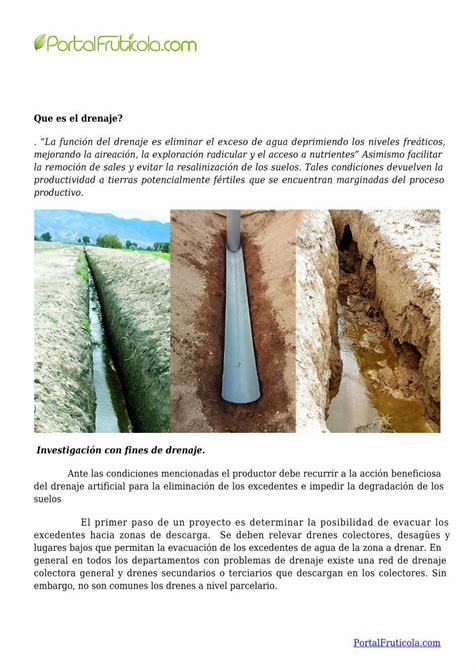 Pdf El Drenaje De Los Suelos Tipos De Drenes Y C Mo Hacerlos