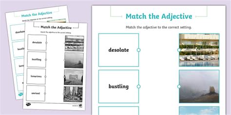 Ks Adjectives Matching Worksheet Lehrer Gemacht Twinkl