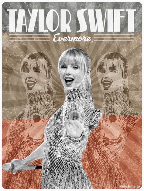 Taylor Swift Evermore Vintage Poster Taylor Swift Posters Taylor