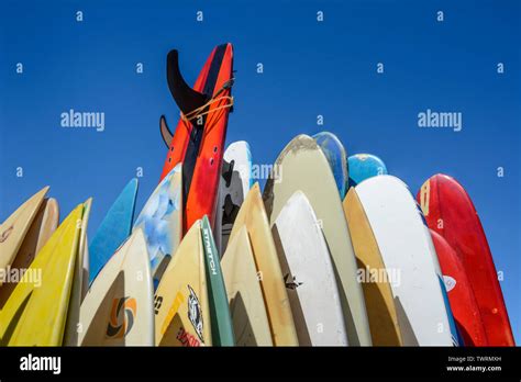 Surfboards At Playa Los Cerritos Baja California Sur Mexico Stock