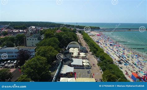 Beach Baltic Sea Promenada Ustka Plaza Morze Baltyckie Aerial View