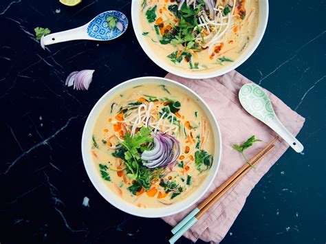 Thai Erdnuss Kokos Suppe Mit Reisnudeln Rezept Mit Video Kitchen