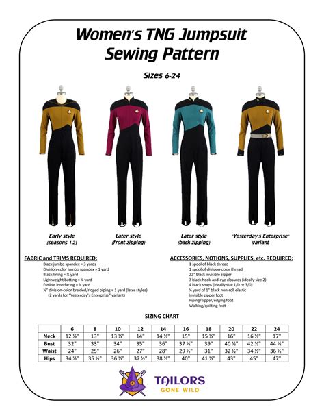 Tng Jumpsuit Sewing Tutorial Star Trek Costume Guide