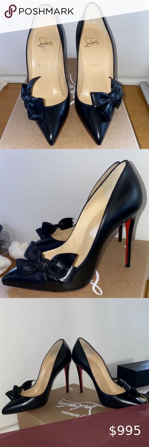 Christian Louboutin Madame Menodo Mm Black Napa Leather Bow