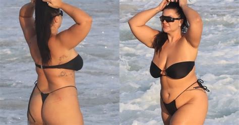 Letticia Munniz rebate críticas a corpo plus size em fotos de biquíni