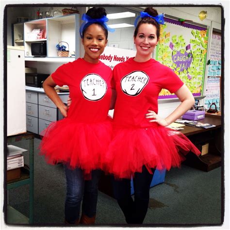 Teacher 1 And Teacher 2 Thing 1 And Thing 2 Costumes For Dr Seuss