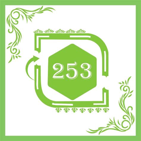 Organic Leaf Design With Number 253 28652482 Vector Art At Vecteezy