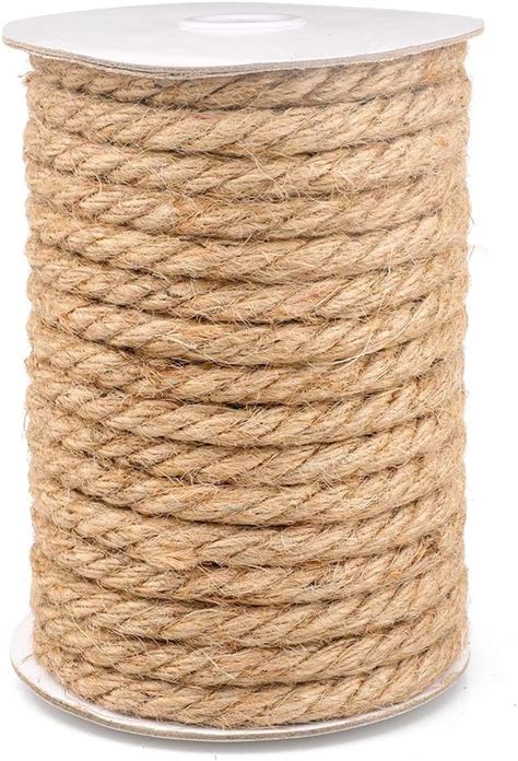 15M Cuerda de Yute Gruesa Cuerda cáñamo 10mm Natural Rollo de Cordel