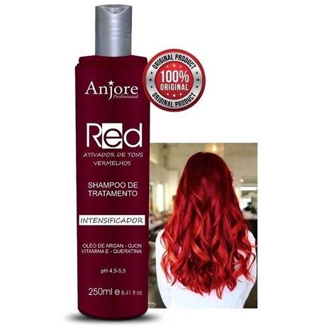 Shampoo Vermelho Matizador Tonalizante Para Cabelos Vermelhos Ml