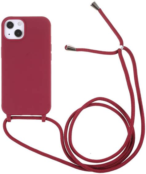 Apple Iphone 13 Mini Hoesje Back Cover Flexibel Tpu Met Koord Rood Gsmpunt Nl