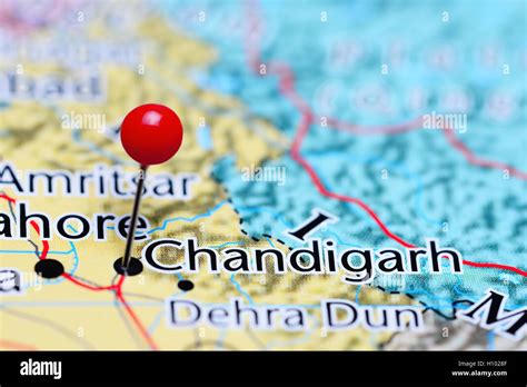 Chandigarh Pinned On A Map Of India Stock Photo Alamy