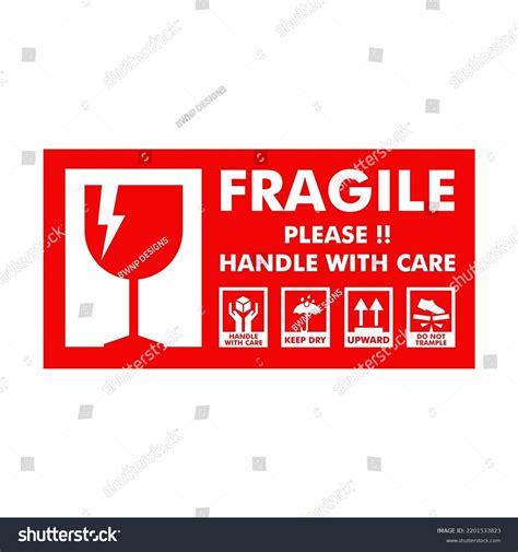 Fragile Sticker Packaging Vector Stock Illustration Stock Vector