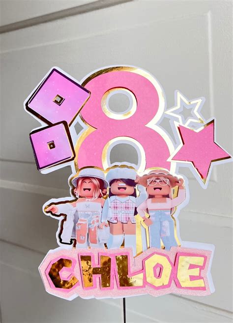 Roblox Aesthetic Girl Cake Topper Roblox Cake Topper Girl Etsy