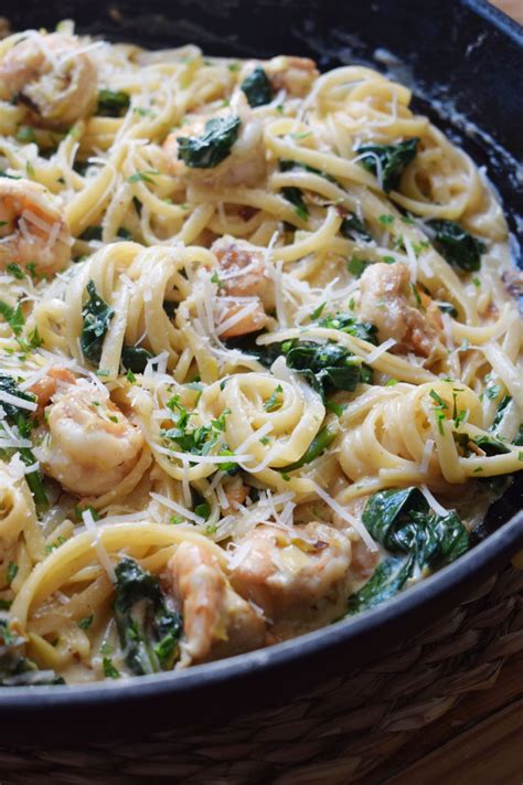 Creamy Shrimp Pasta With Spinach Julias Cuisine Receta Pasta