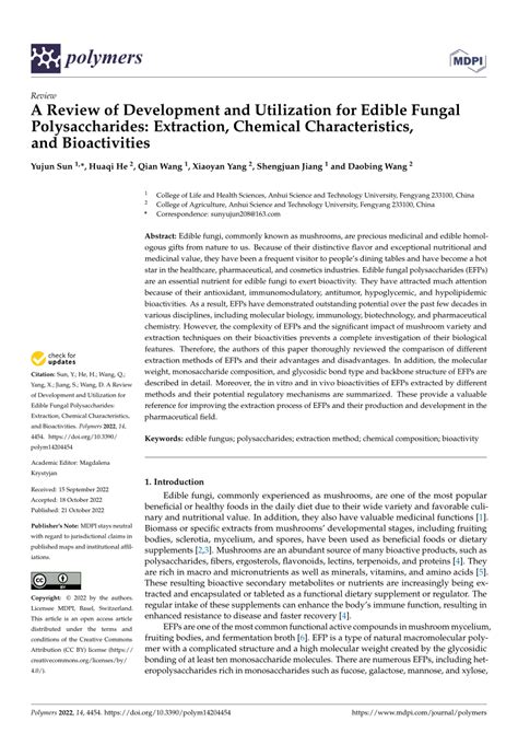 Pdf A Review Of Development And Utilization For Edible Fungal