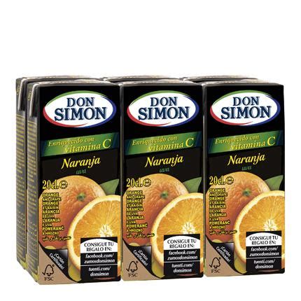 Zumo de naranja Don Simón pack de 6 briks de 20 cl