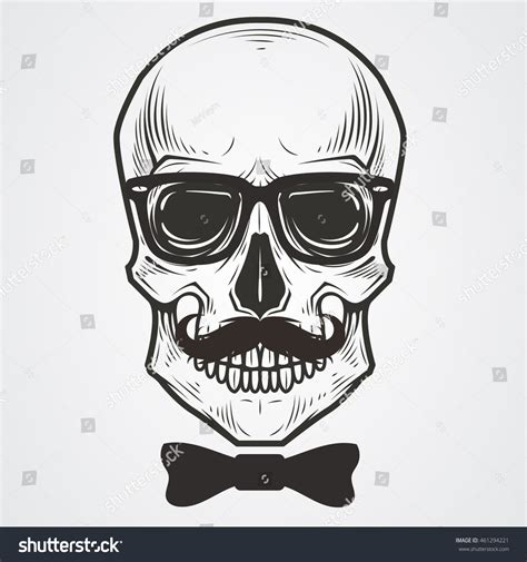 Bearded Skull Illustration - 461294221 : Shutterstock