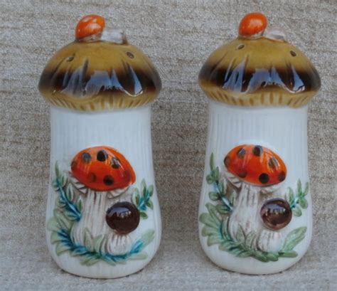 Merry Mushroom Salt And Pepper Shakers Vintage Sears 1970s Etsy