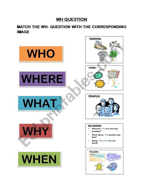 Wh Questions Question Words Esl Worksheet By 1hpf 787