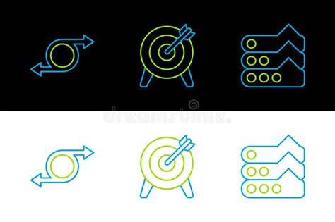 Establecer Flecha De Diagrama De Gráfico De Gráficos De Líneas E Icono